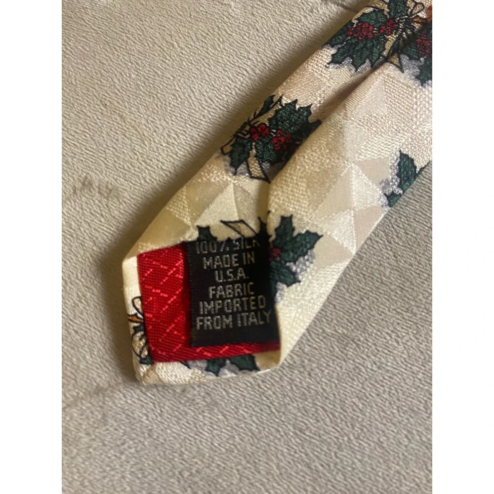 Zianetti Mens Christmas Tie Italian Silk‎ Plaid Santa Claus Holiday Navy Red